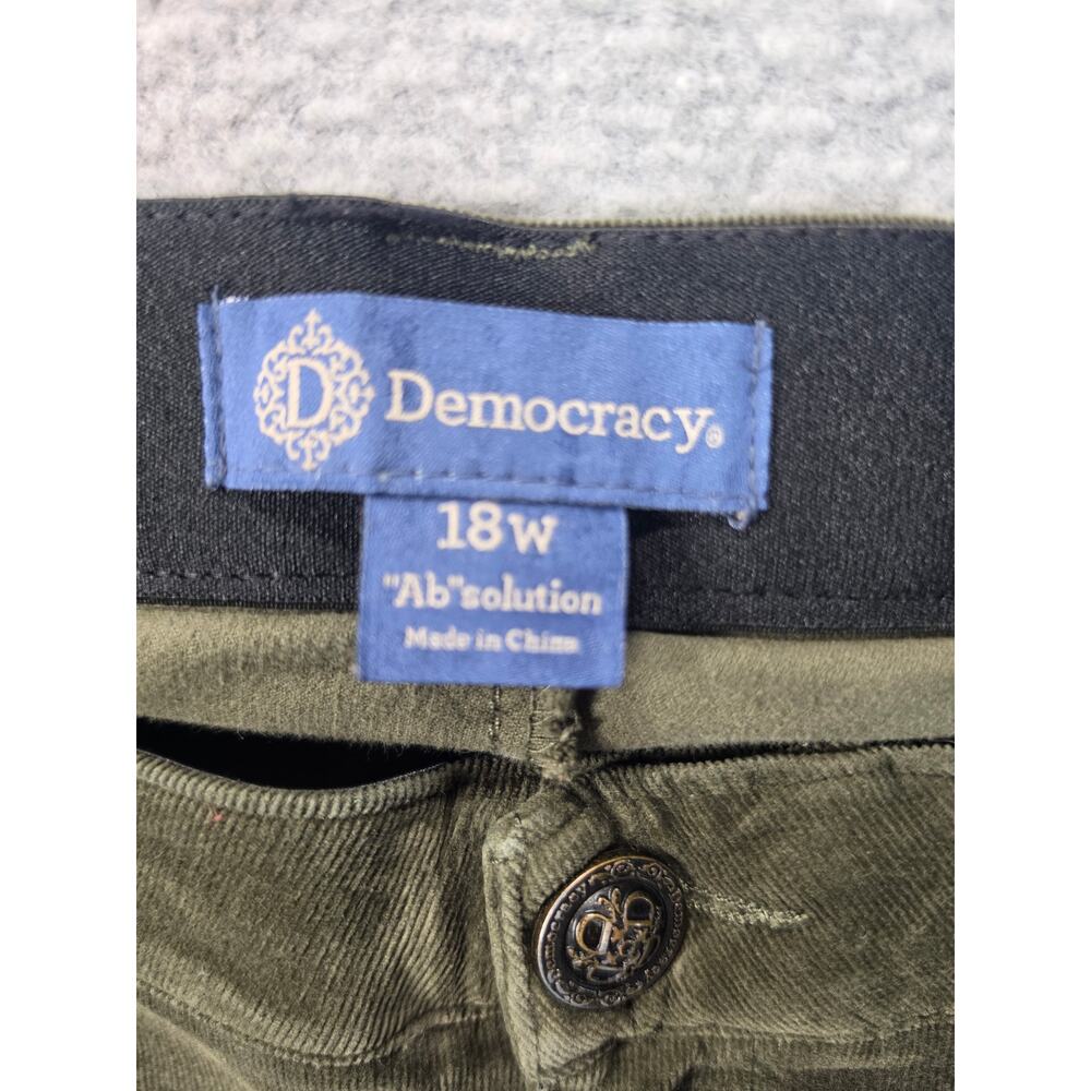 Democracy Ab Solution Pants Olive Green Straight Tummy Control Shaping Stretch - Picture 3 of 9
